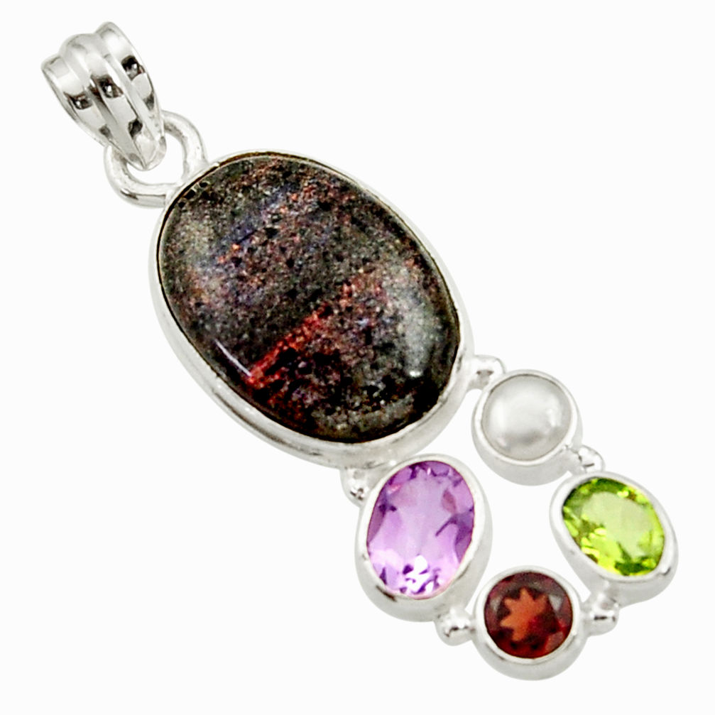 matrix opal amethyst 925 silver pendant d45186