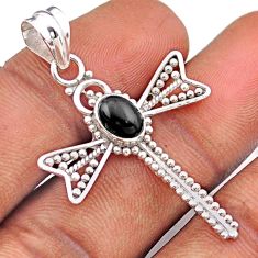 1.43cts natural black onyx 925 sterling silver dragonfly pendant jewelry t93935