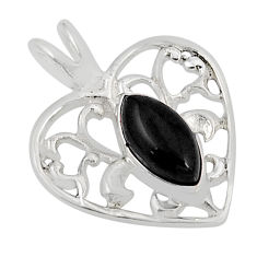 1.70cts natural black onyx 925 sterling silver heart pendant jewelry y55742