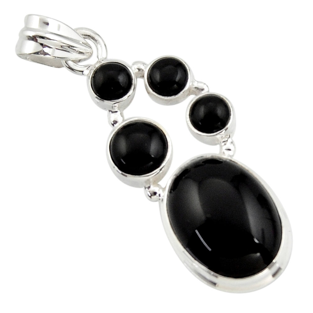 14.83cts natural black onyx 925 sterling silver pendant jewelry r43190