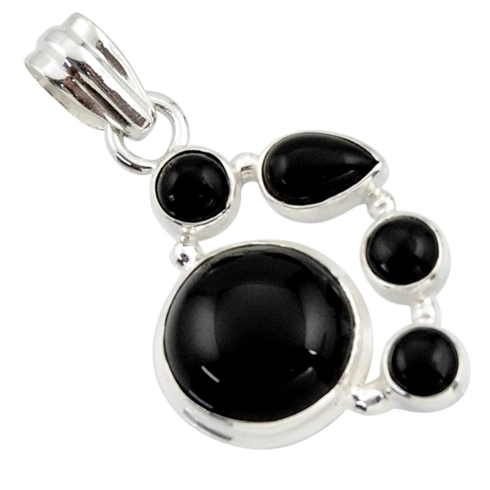 13.40cts natural black onyx 925 sterling silver pendant jewelry r43191