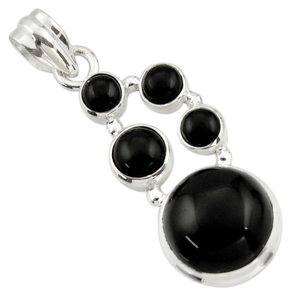 13.68cts natural black onyx 925 sterling silver pendant jewelry r43192