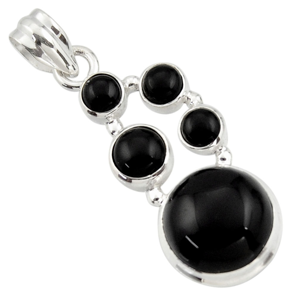 14.50cts natural black onyx 925 sterling silver pendant jewelry r43196