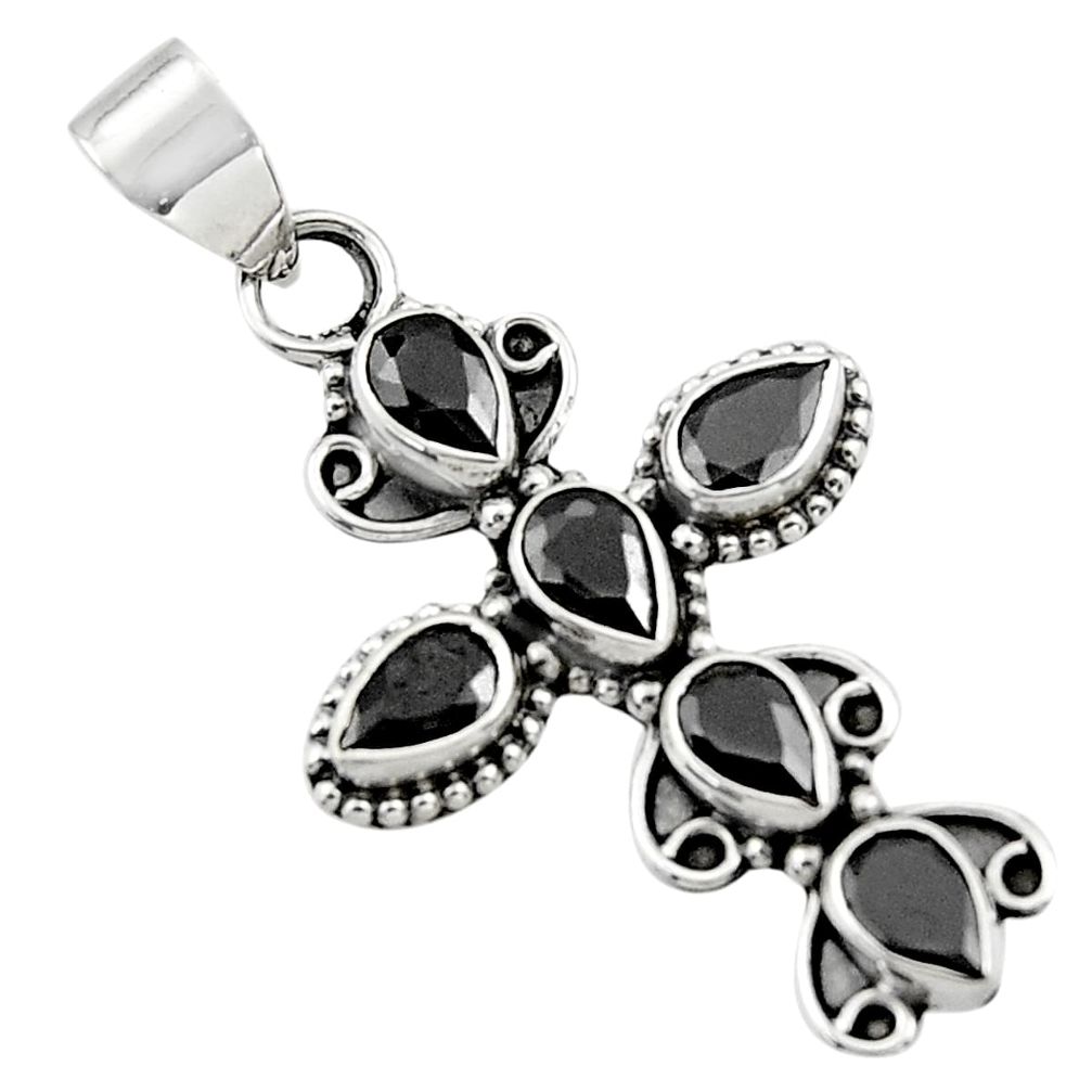6.64cts natural black onyx 925 sterling silver pendant jewelry r44587