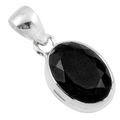 5.11cts natural black spinel 925 sterling silver pendant jewelry u18281