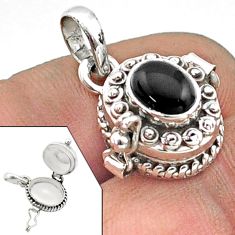 2.15cts natural black onyx 925 sterling silver poison box pendant jewelry t73355
