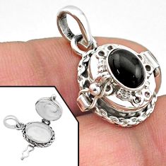 2.08cts natural black onyx 925 sterling silver poison box pendant jewelry t73381