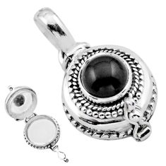 3.13cts natural black onyx 925 sterling silver poison box pendant jewelry u9476