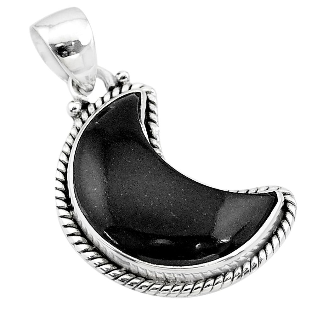 10.78cts natural black onyx fancy 925 sterling silver pendant jewelry t22002