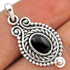 2.15cts natural black onyx oval 925 sterling silver pendant jewelry t86266