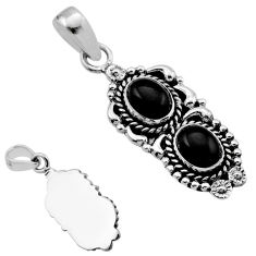 4.06cts natural black onyx oval shape 925 sterling silver pendant jewelry n51274