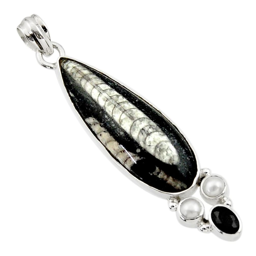 s onyx pearl 925 sterling silver pendant d45042