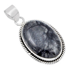 16.87cts natural black picasso jasper 925 sterling silver pendant jewelry y44109