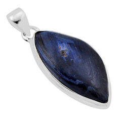 14.54cts natural black pietersite (african) 925 sterling silver pendant n45268