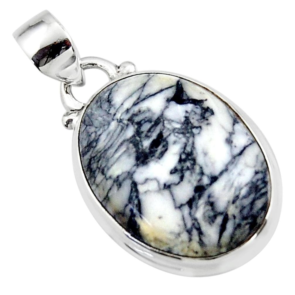 14.35cts natural black pinolith 925 sterling silver pendant jewelry r46462