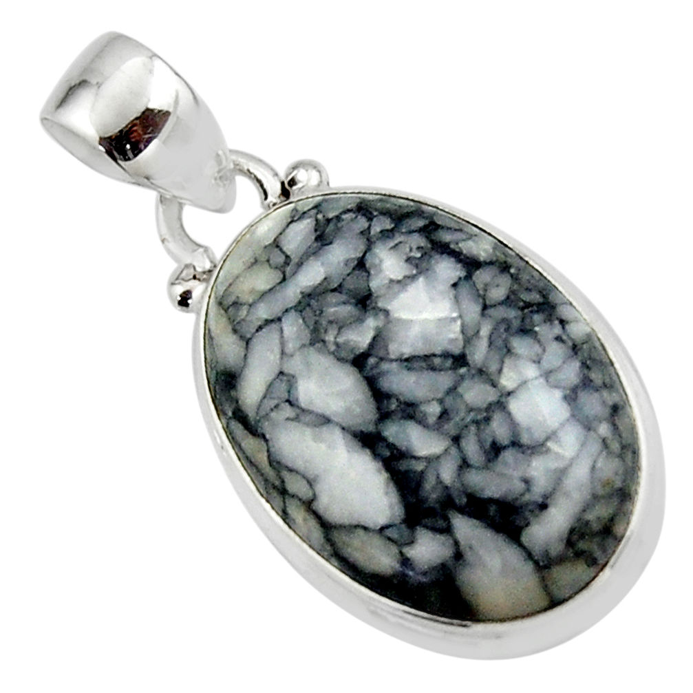 11.65cts natural black pinolith 925 sterling silver pendant jewelry r46467