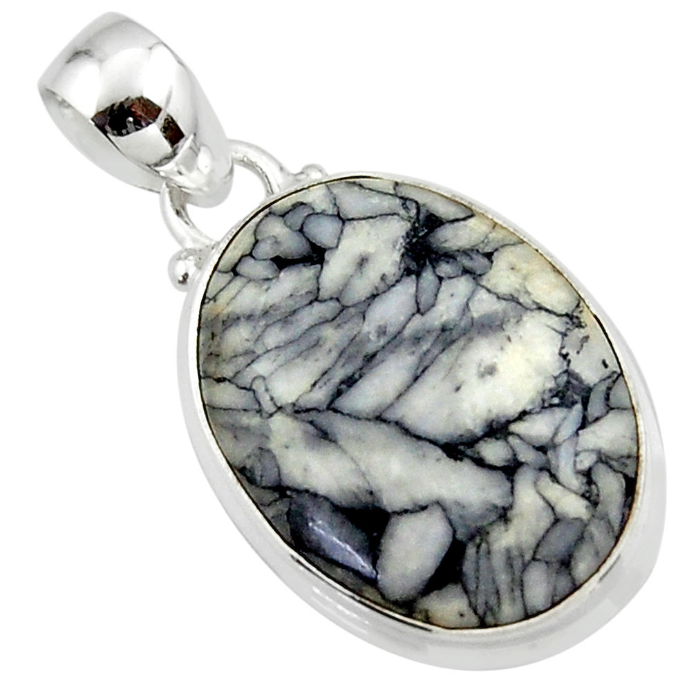 13.67cts natural black pinolith 925 sterling silver pendant jewelry r46474