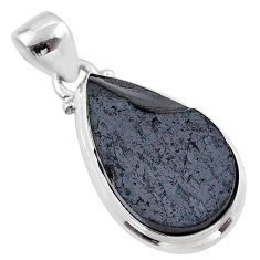 12.15cts natural black shungite 925 sterling silver pendant jewelry t45904