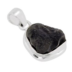 6.82cts natural black shungite fancy 925 sterling silver pendant jewelry y62405