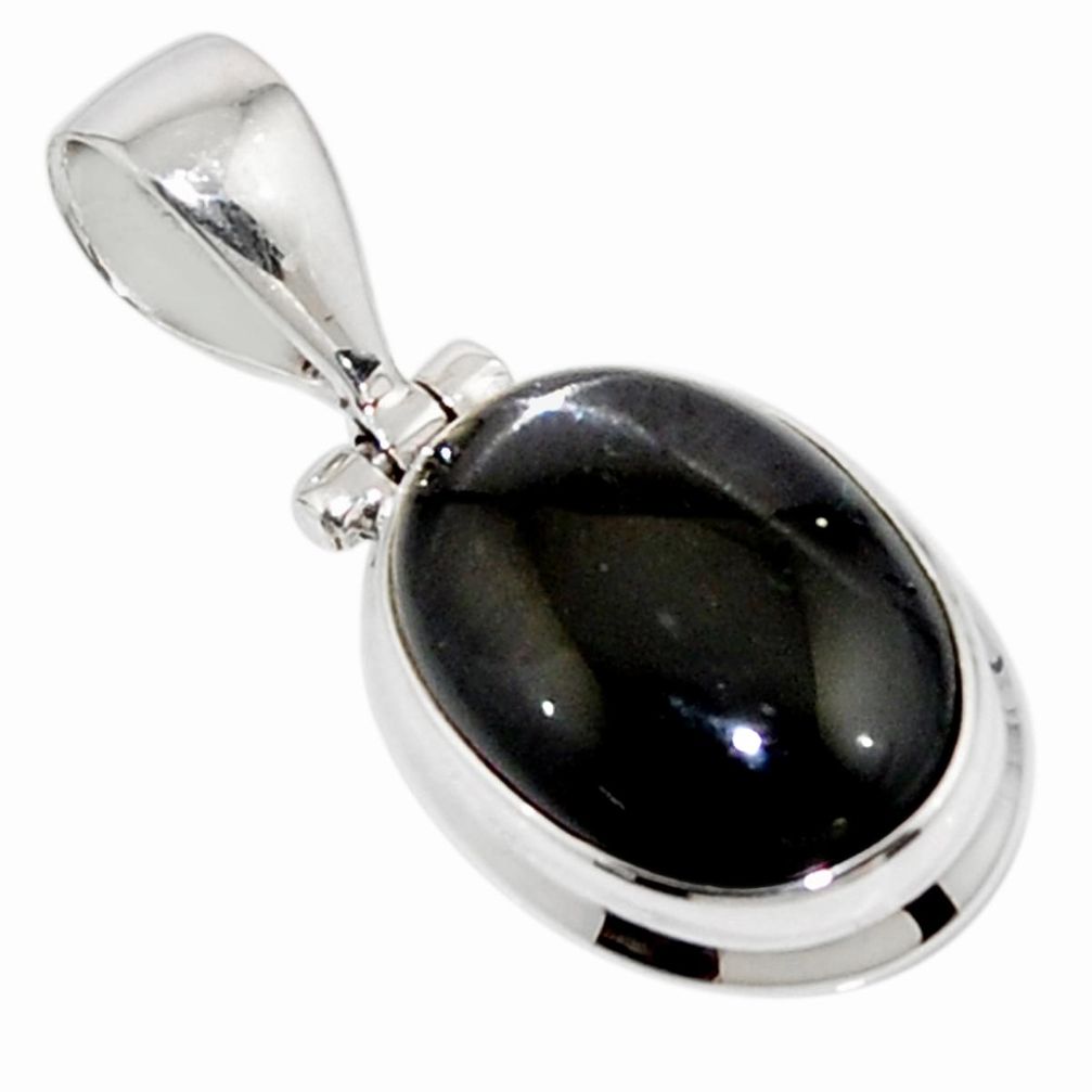 7.69cts natural black star 925 sterling silver pendant jewelry r44459