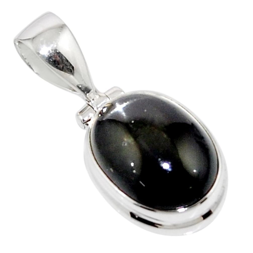 6.11cts natural black star 925 sterling silver pendant jewelry r44460
