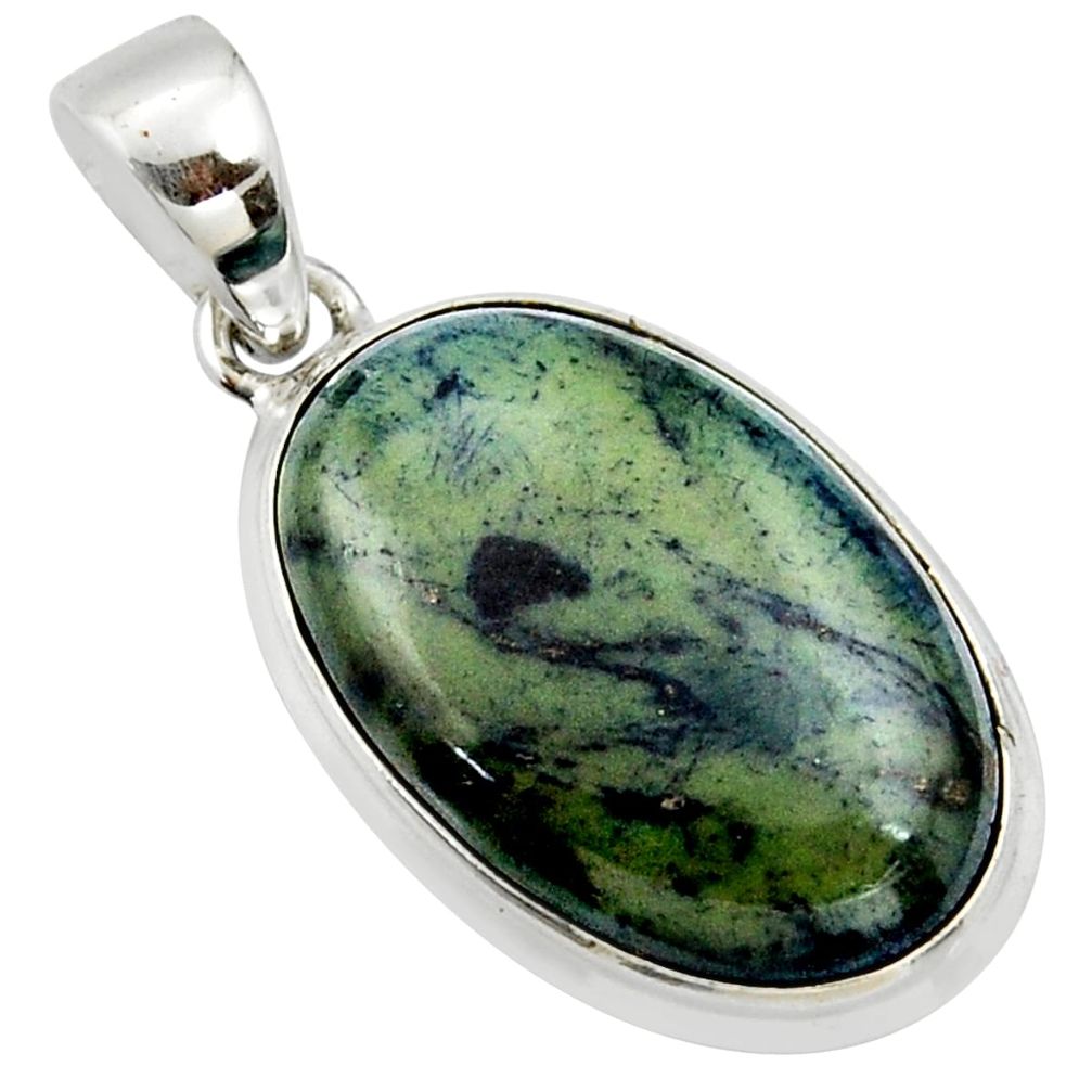 16.20cts natural black vivianite 925 sterling silver pendant jewelry r39982