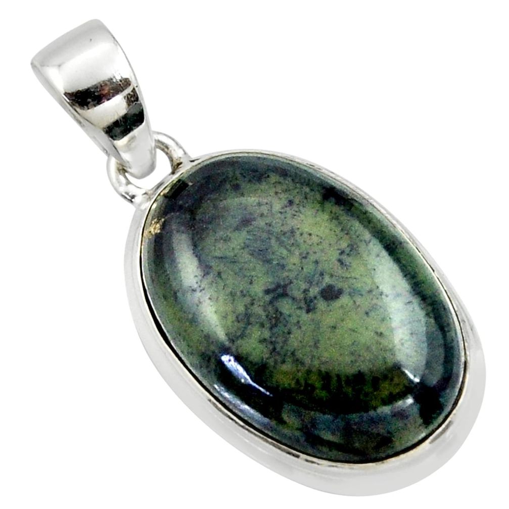 17.60cts natural black vivianite 925 sterling silver pendant jewelry r40014