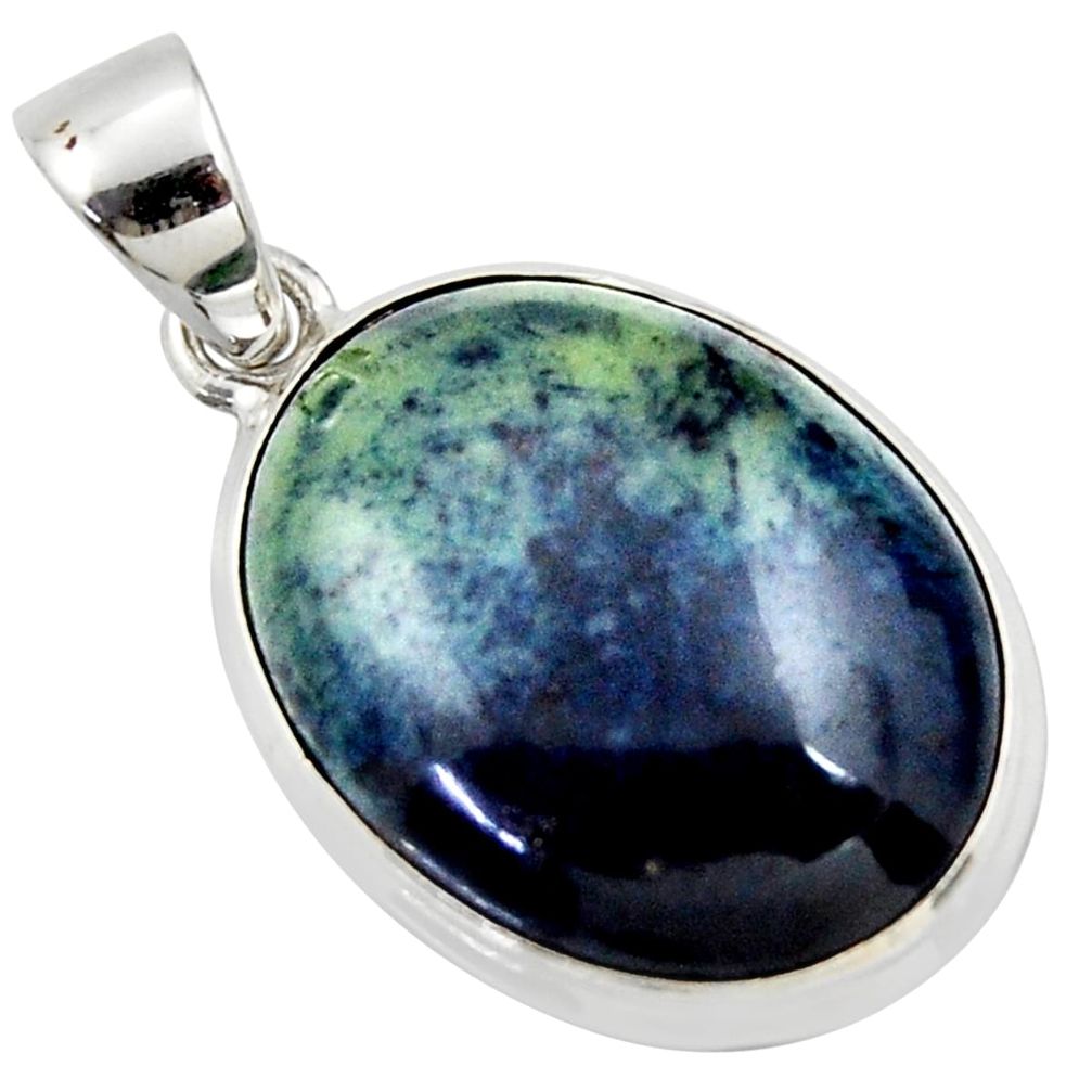 19.12cts natural black vivianite 925 sterling silver pendant jewelry r40020
