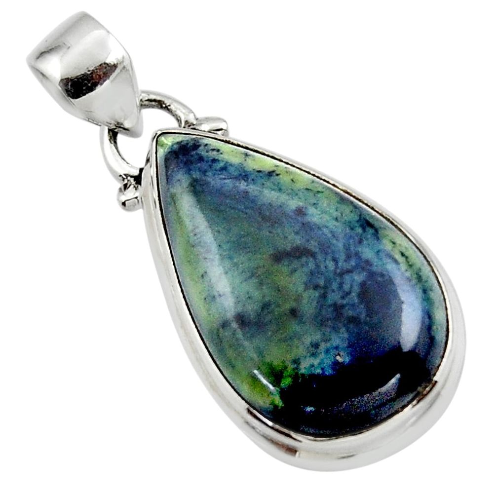 12.15cts natural black vivianite 925 sterling silver pendant jewelry r46241