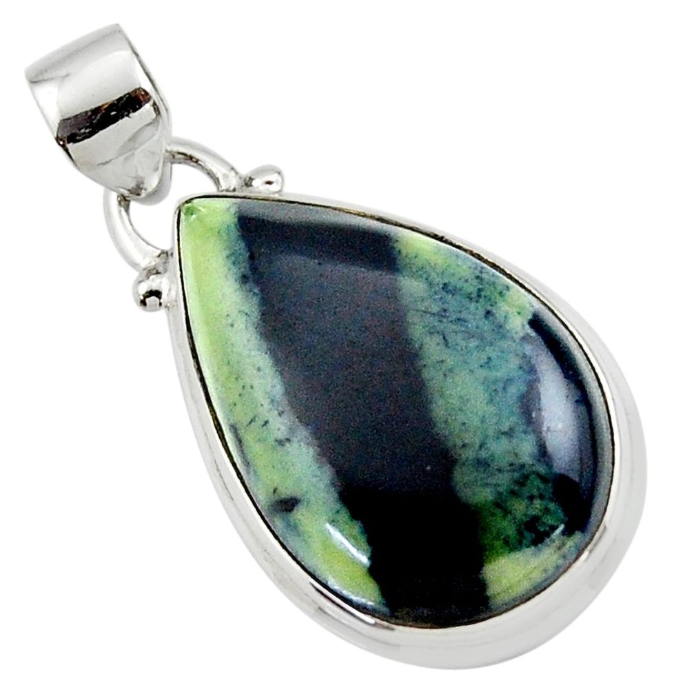 13.55cts natural black vivianite 925 sterling silver pendant jewelry r46249