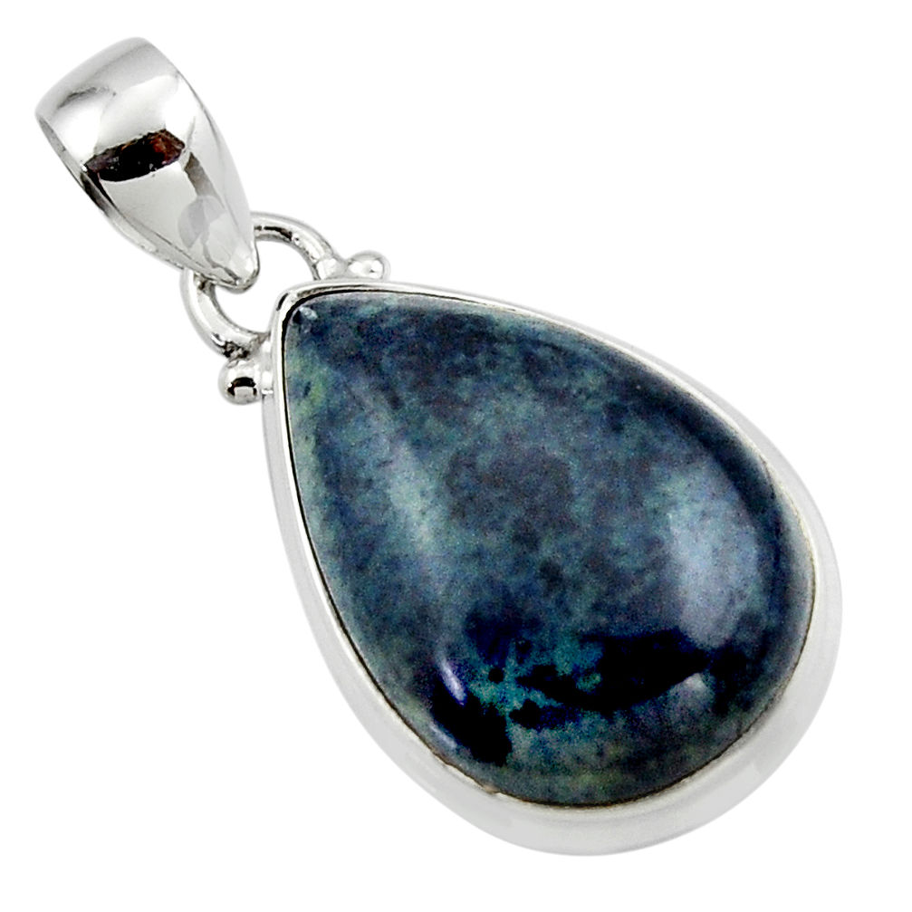 12.85cts natural black vivianite 925 sterling silver pendant jewelry r46251