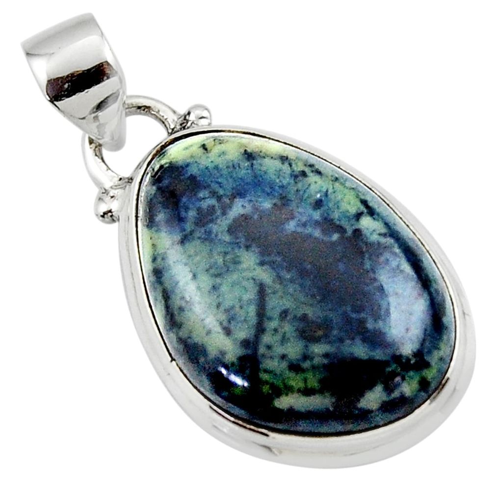 14.42cts natural black vivianite 925 sterling silver pendant jewelry r46252