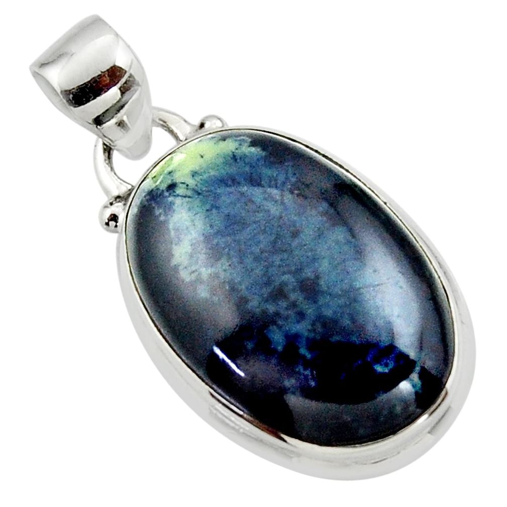 11.92cts natural black vivianite 925 sterling silver pendant jewelry r46253