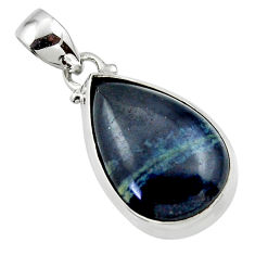 11.92cts natural black vivianite 925 sterling silver pendant jewelry r46255