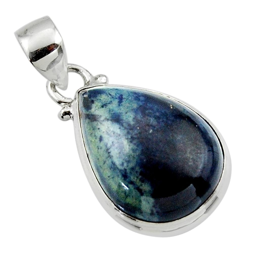 12.05cts natural black vivianite 925 sterling silver pendant jewelry r46256