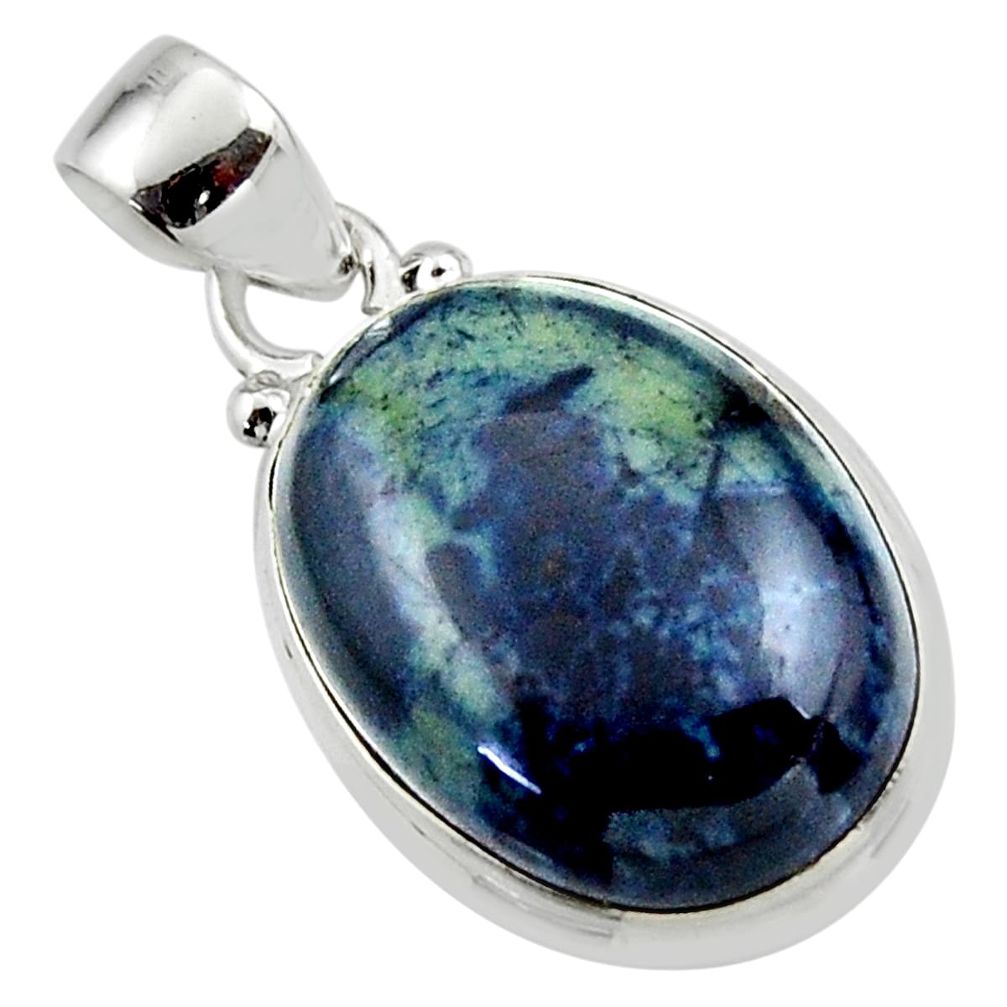 13.40cts natural black vivianite 925 sterling silver pendant jewelry r46500