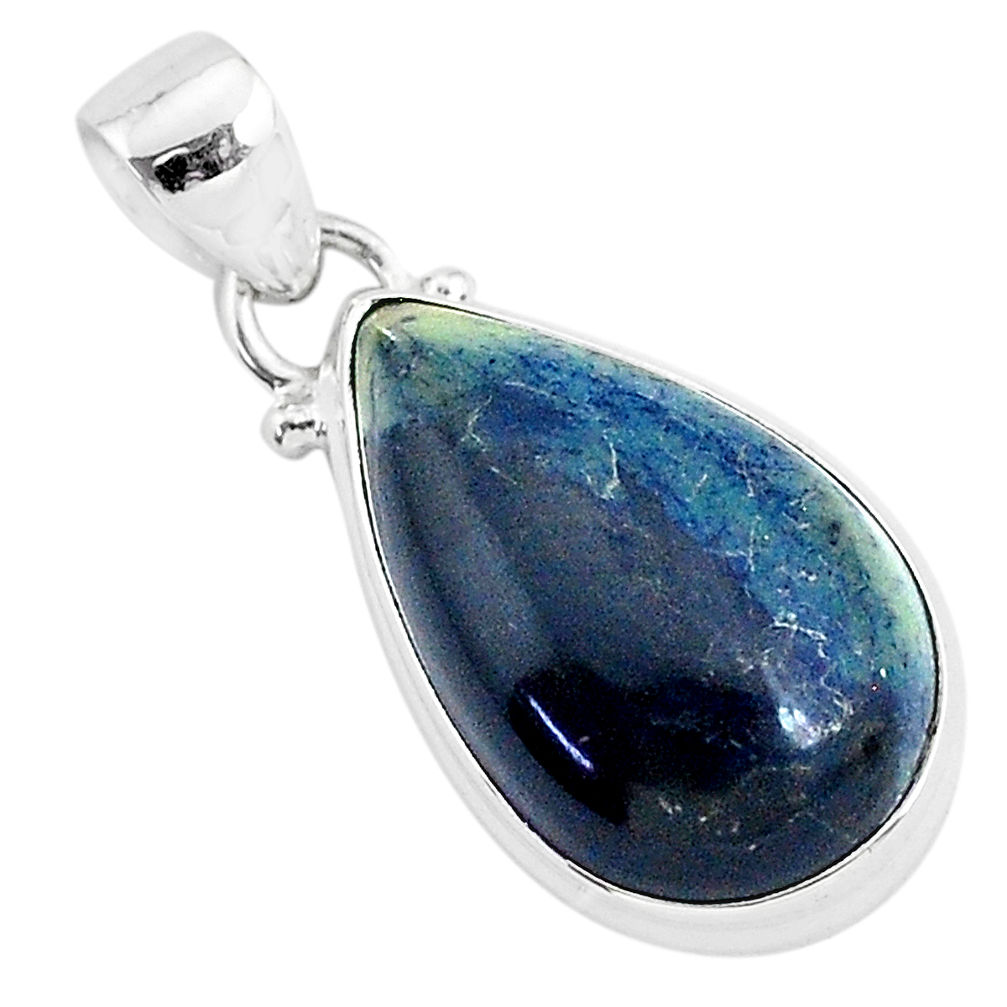 11.20cts natural black vivianite 925 sterling silver pendant jewelry r94258