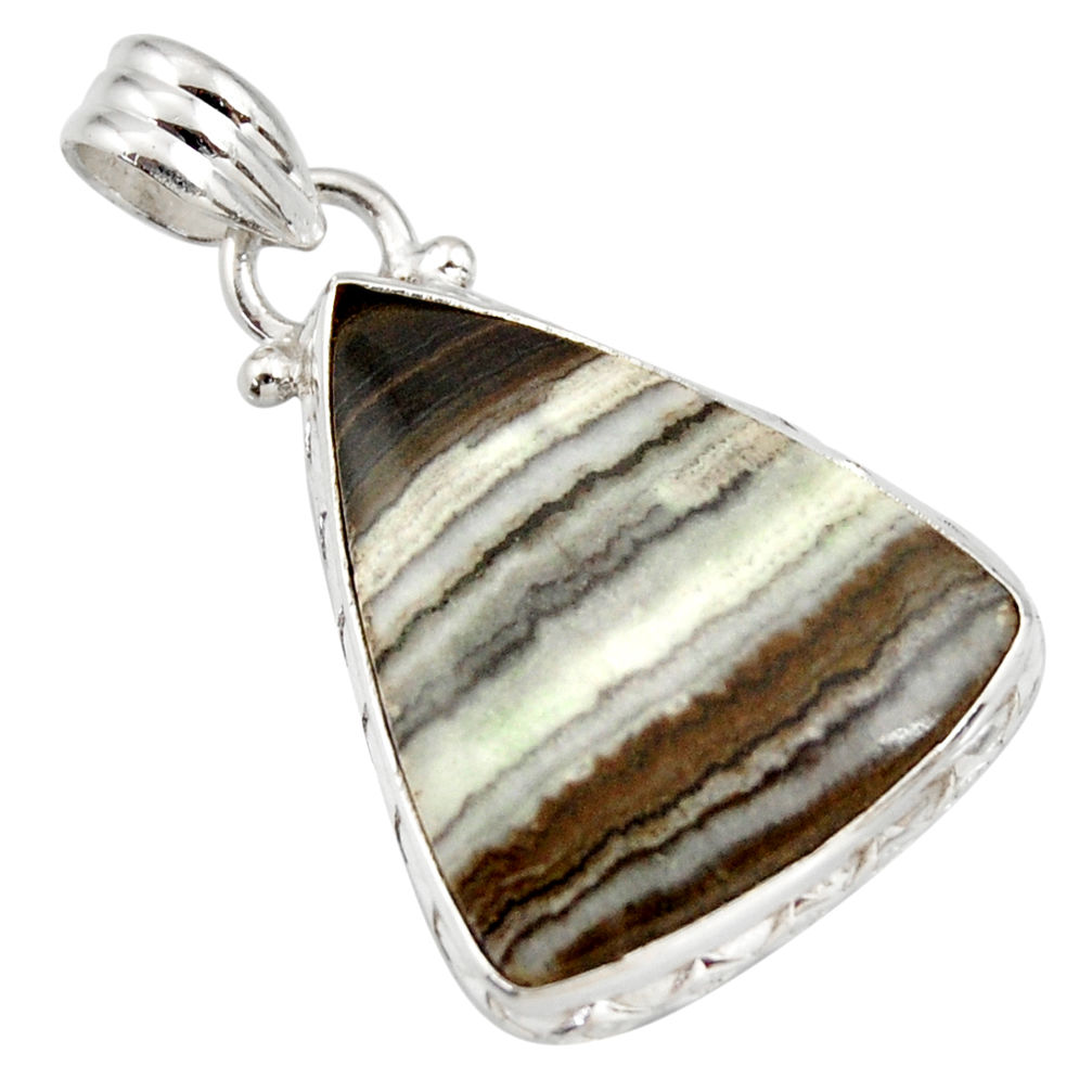  black zebra jasper 925 sterling silver pendant jewelry d41856