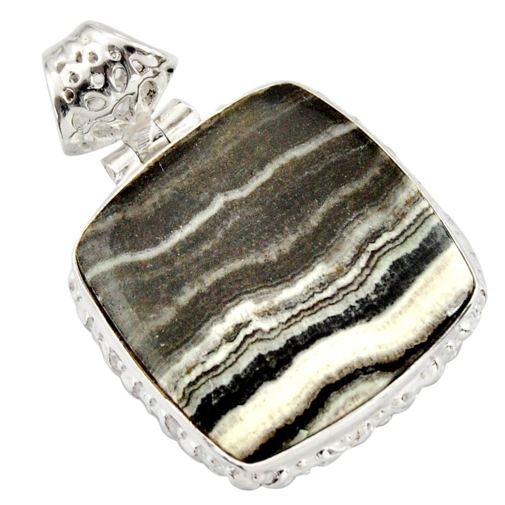  black zebra jasper 925 sterling silver pendant jewelry d41858