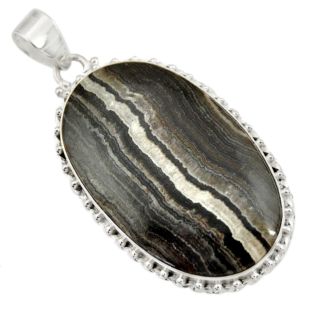  black zebra jasper 925 sterling silver pendant jewelry d41864