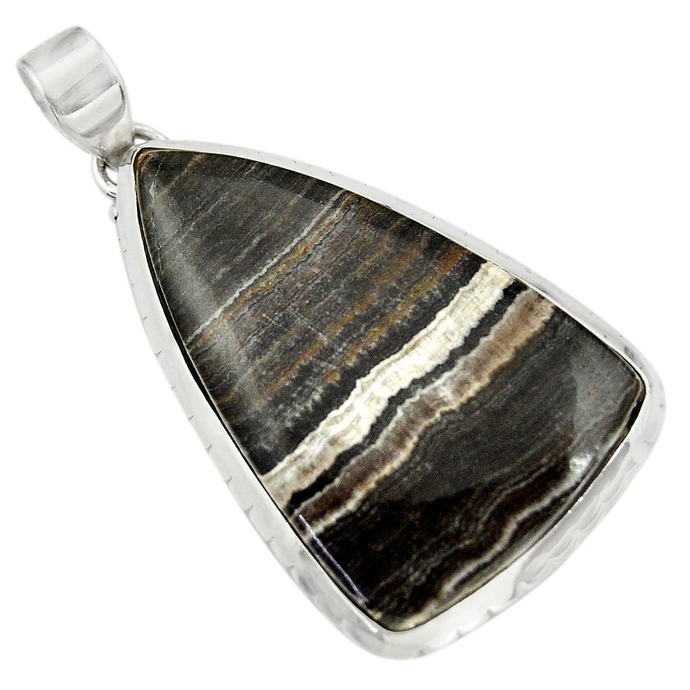  black zebra jasper 925 sterling silver pendant jewelry d41871