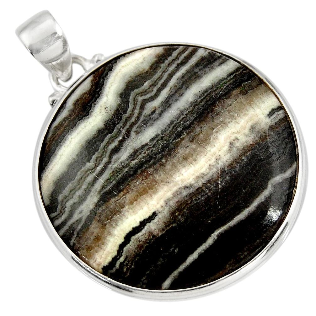  black zebra jasper 925 sterling silver pendant jewelry d41873