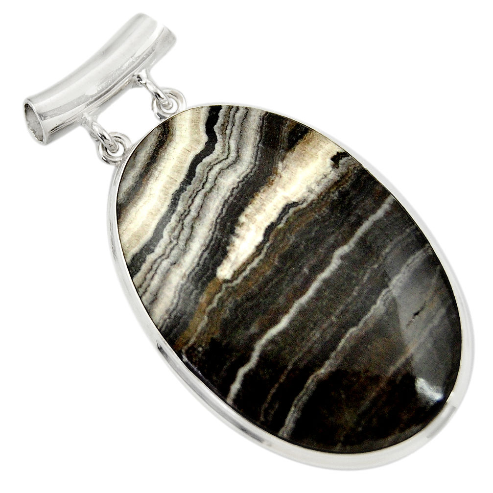  black zebra jasper 925 sterling silver pendant jewelry d41877
