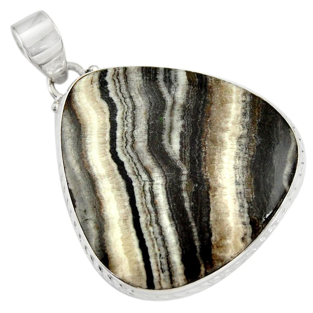  black zebra jasper 925 sterling silver pendant jewelry d41880