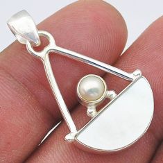 5.35cts natural blister pearl pearl 925 sterling silver moon pendant u61811