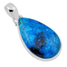 16.49cts natural blue apatite (madagascar) 925 sterling silver pendant n31194