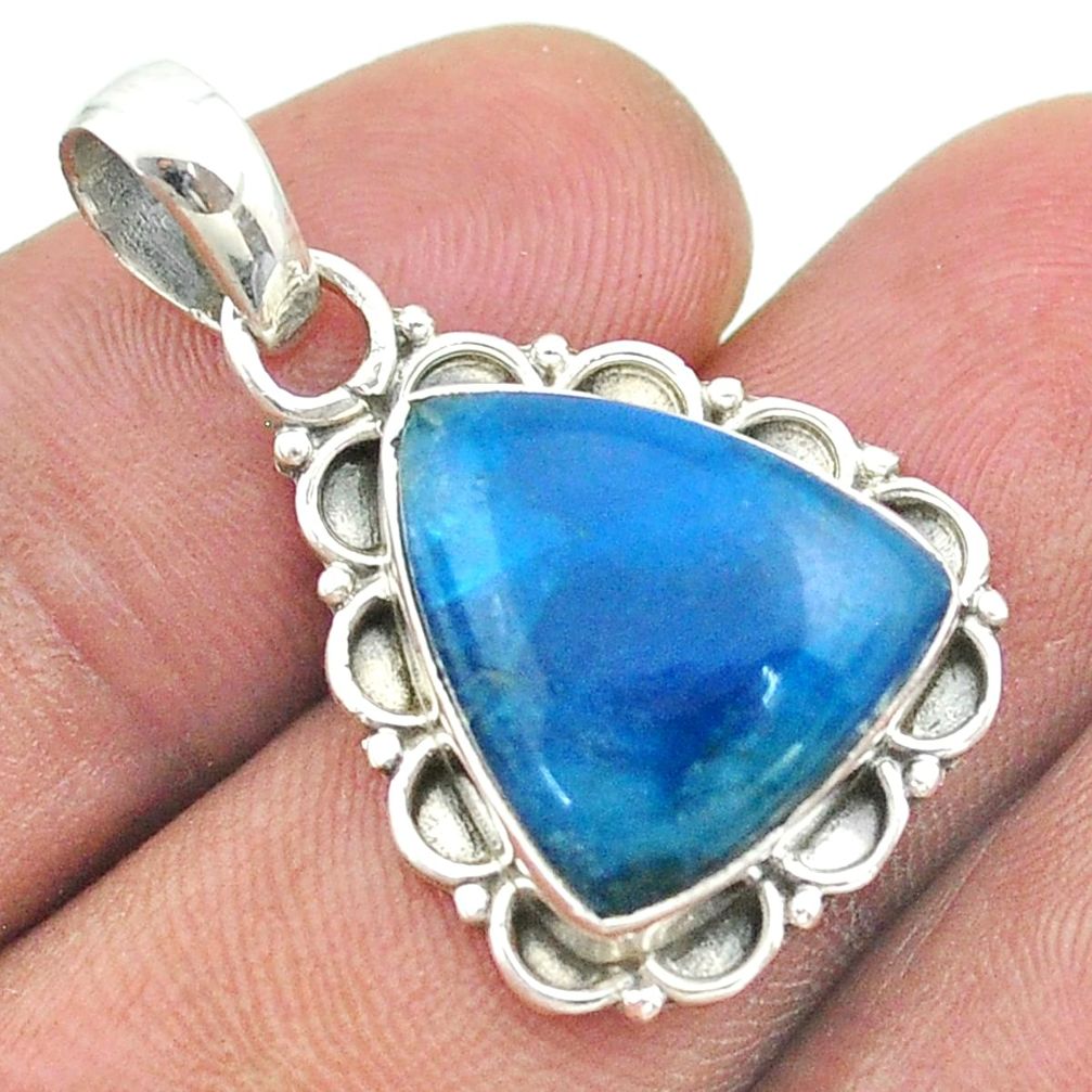 8.73cts natural blue apatite (madagascar) 925 sterling silver pendant t53246