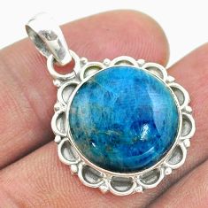 12.89cts natural blue apatite (madagascar) 925 sterling silver pendant t53247