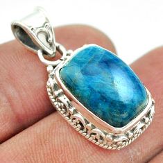 7.62cts natural blue apatite (madagascar) 925 sterling silver pendant t53256