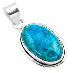 13.15cts natural blue apatite (madagascar) 925 sterling silver pendant t53921